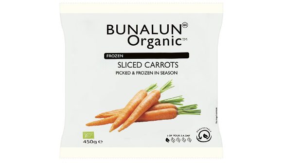 Bunalun Organic Sliced Carrots, Frozen